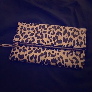 Leopard print clutch.